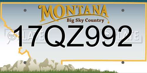 17QZ992 Montana License Plate