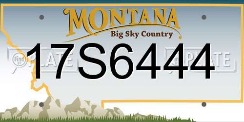 17S6444 Montana License Plate