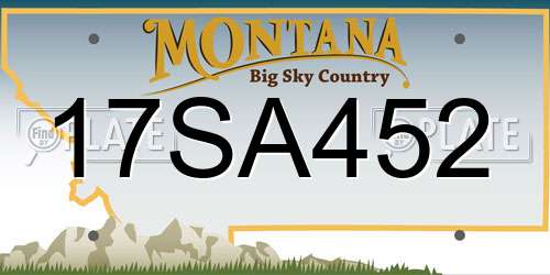 17SA452 Montana License Plate