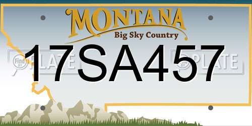 17SA457 Montana License Plate