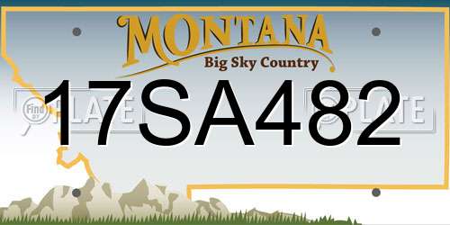17SA482 Montana License Plate
