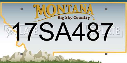 17SA487 Montana License Plate