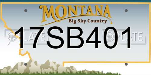 17SB401 Montana License Plate