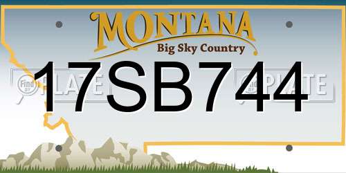 17SB744 Montana License Plate