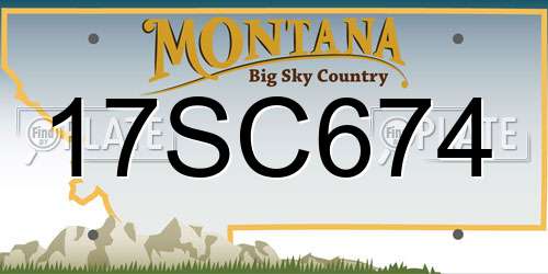 17SC674 Montana License Plate
