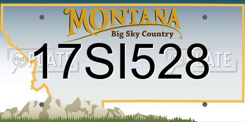 17SI528 Montana License Plate