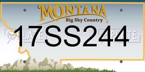 17SS244 Montana License Plate