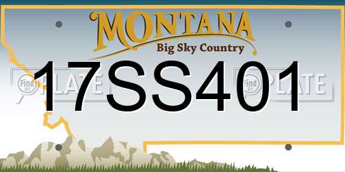 17SS401 Montana License Plate