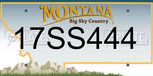 17SS444 Montana License Plate