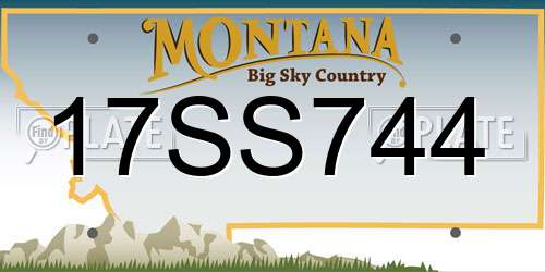 17SS744 Montana License Plate