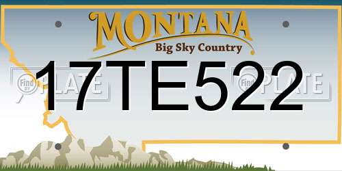 17TE522 Montana License Plate