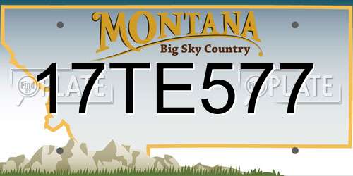 17TE577 Montana License Plate