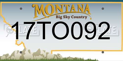 17TO092 Montana License Plate