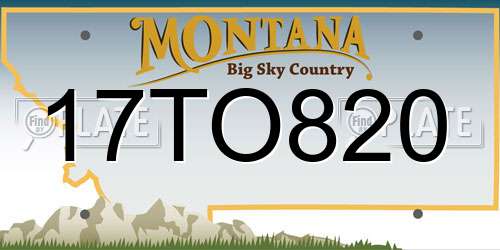 17TO820 Montana License Plate