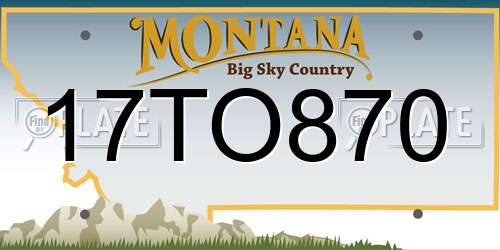 17TO870 Montana License Plate