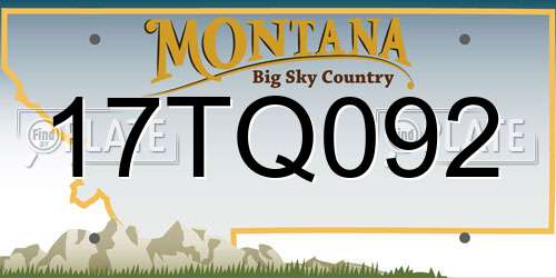 17TQ092 Montana License Plate