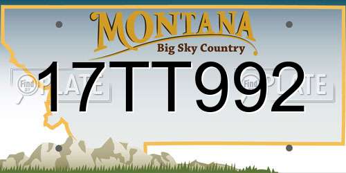 17TT992 Montana License Plate