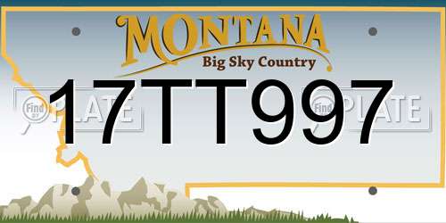 17TT997 Montana License Plate