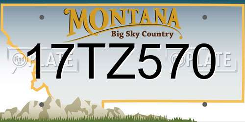 17TZ570 Montana License Plate