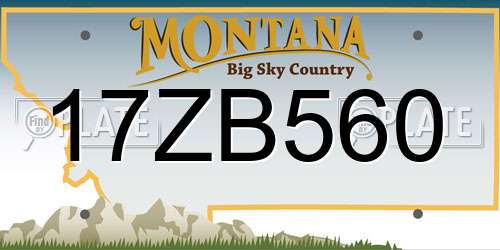 17ZB560 Montana License Plate