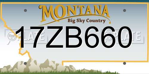 17ZB660 Montana License Plate