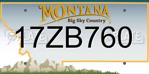 17ZB760 Montana License Plate