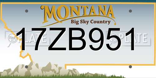 17ZB951 Montana License Plate