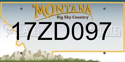 17ZD097 Montana License Plate