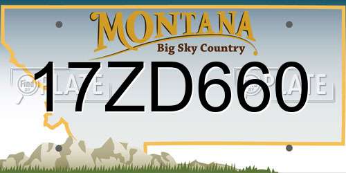 17ZD660 Montana License Plate