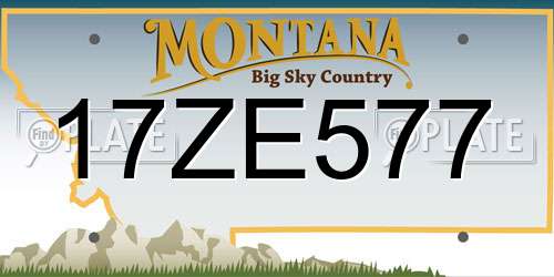 17ZE577 Montana License Plate