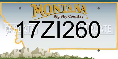 17ZI260 Montana License Plate