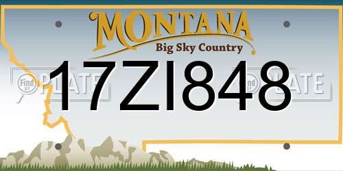17ZI848 Montana License Plate