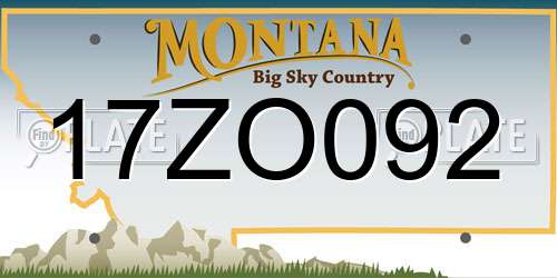 17ZO092 Montana License Plate