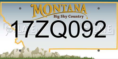 17ZQ092 Montana License Plate