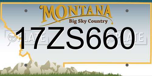 17ZS660 Montana License Plate