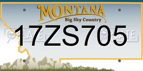 17ZS705 Montana License Plate