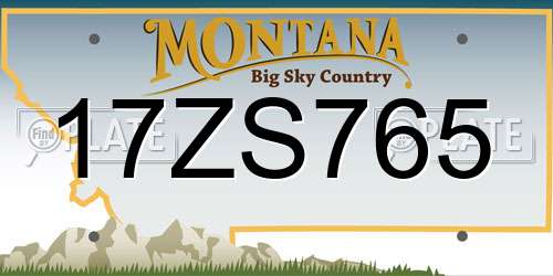 17ZS765 Montana License Plate