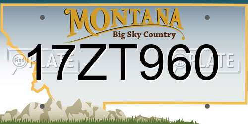 17ZT960 Montana License Plate