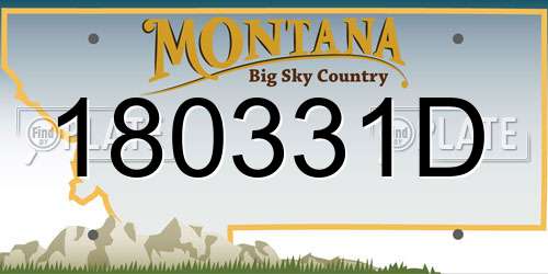 180331D Montana License Plate