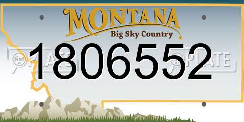 1806552 Montana License Plate