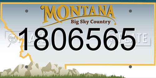 1806565 Montana License Plate