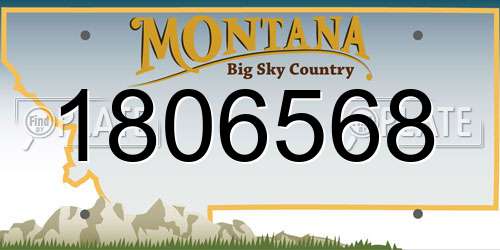 1806568 Montana License Plate