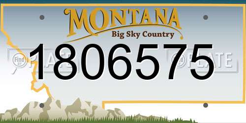 1806575 Montana License Plate