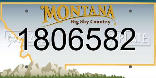 1806582 Montana License Plate