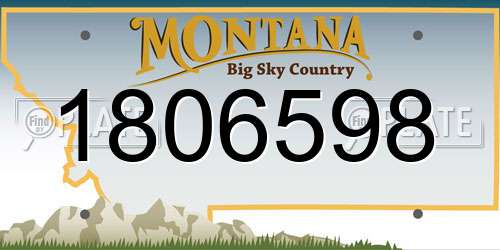 1806598 Montana License Plate