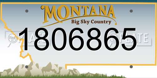 1806865 Montana License Plate