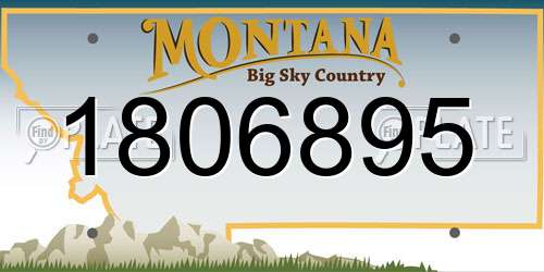 1806895 Montana License Plate