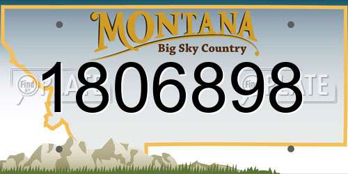 1806898 Montana License Plate