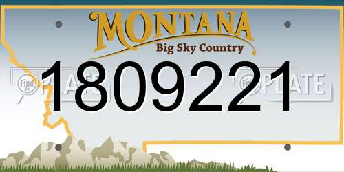 1809221 Montana License Plate