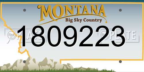 1809223 Montana License Plate